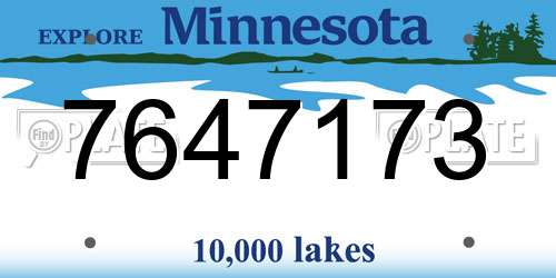 7647173 Minnesota License Plate