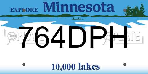 764DPH Minnesota License Plate