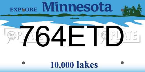 764ETD Minnesota License Plate
