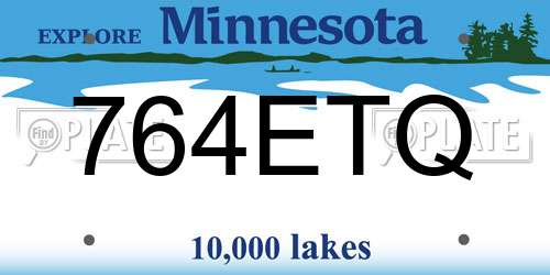 764ETQ Minnesota License Plate