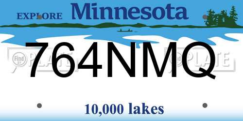 764NMQ Minnesota License Plate