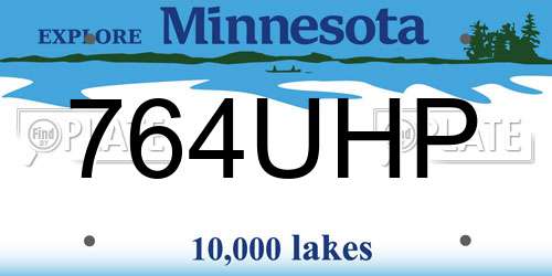 764UHP Minnesota License Plate