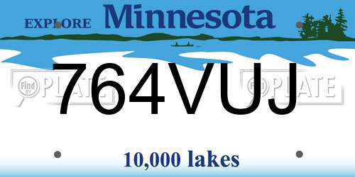 764VUJ Minnesota License Plate
