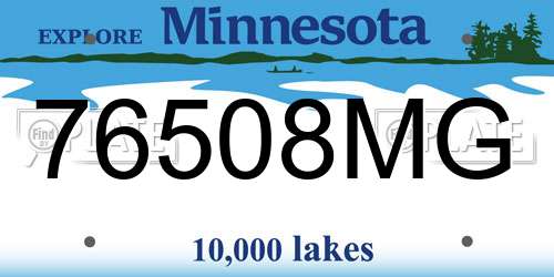 76508MG Minnesota License Plate