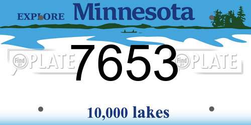 7653 Minnesota License Plate