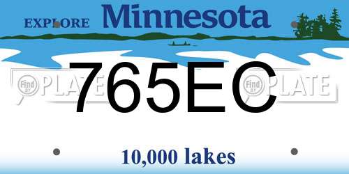 765EC Minnesota License Plate