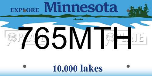 765MTH Minnesota License Plate