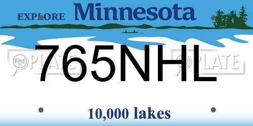765NHL Minnesota License Plate