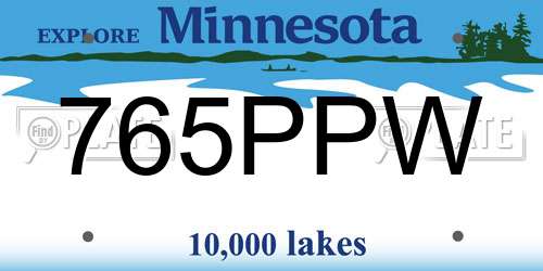 765PPW Minnesota License Plate