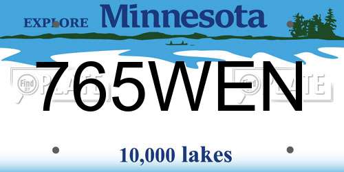 765WEN Minnesota License Plate