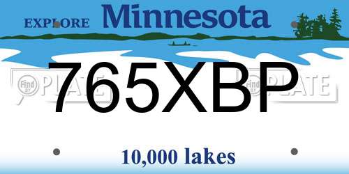 765XBP Minnesota License Plate