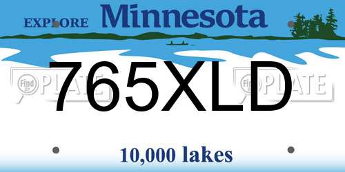 765XLD Minnesota License Plate