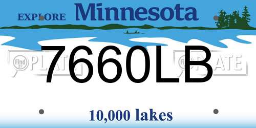7660LB Minnesota License Plate