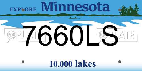 7660LS Minnesota License Plate