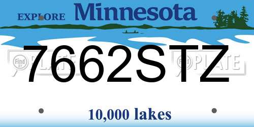 7662STZ Minnesota License Plate