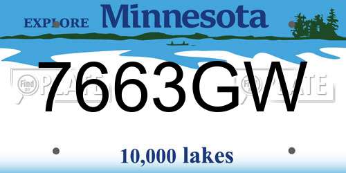7663GW Minnesota License Plate