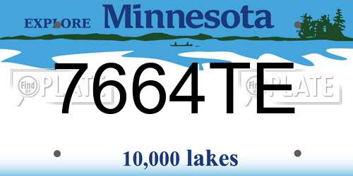 7664TE Minnesota License Plate