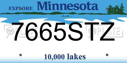 7665STZ Minnesota License Plate