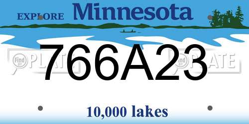 766A23 Minnesota License Plate