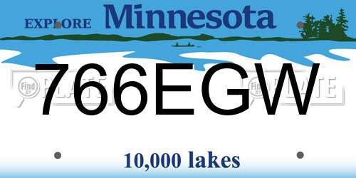 766EGW Minnesota License Plate