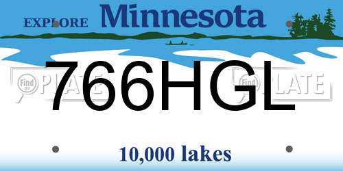 766HGL Minnesota License Plate