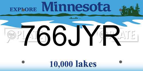 766JYR Minnesota License Plate