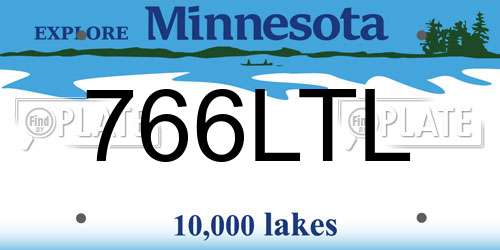 766LTL Minnesota License Plate
