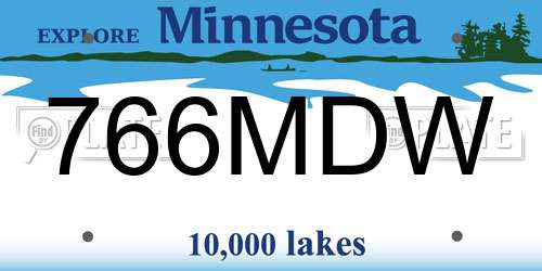 766MDW Minnesota License Plate