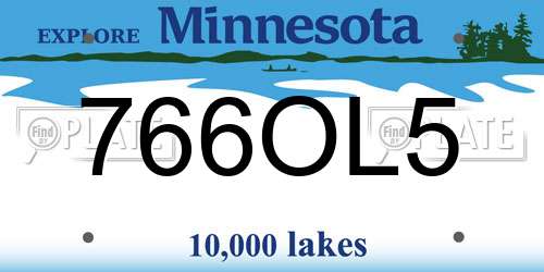 766OL5 Minnesota License Plate