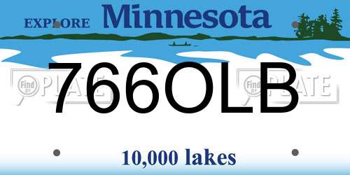 766OLB Minnesota License Plate