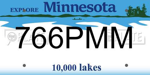 766PMM Minnesota License Plate
