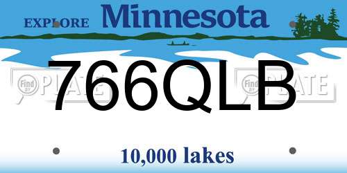 766QLB Minnesota License Plate
