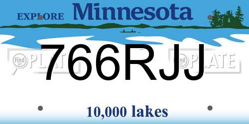 766RJJ Minnesota License Plate