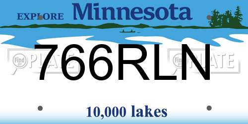 766RLN Minnesota License Plate