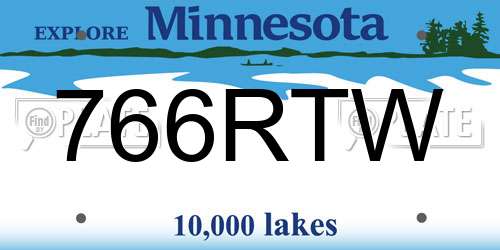 766RTW Minnesota License Plate