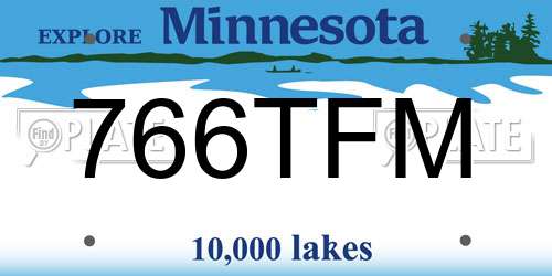 766TFM Minnesota License Plate