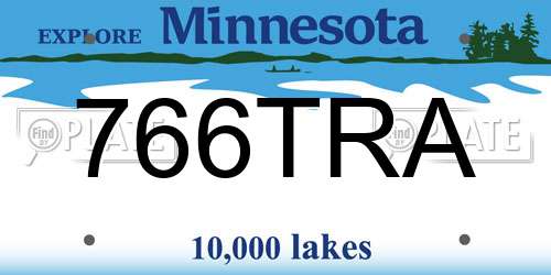 766TRA Minnesota License Plate