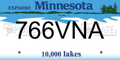 766VNA Minnesota License Plate