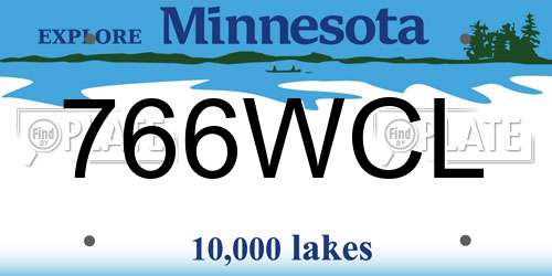 766WCL Minnesota License Plate