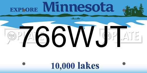 766WJT Minnesota License Plate