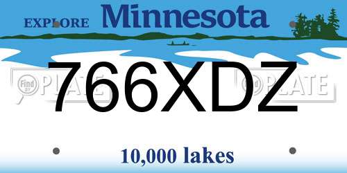 766XDZ Minnesota License Plate