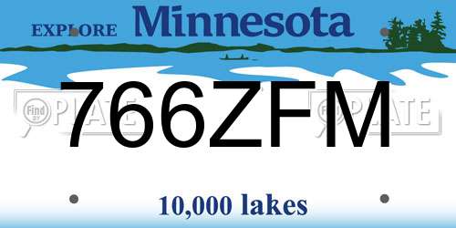 766ZFM Minnesota License Plate