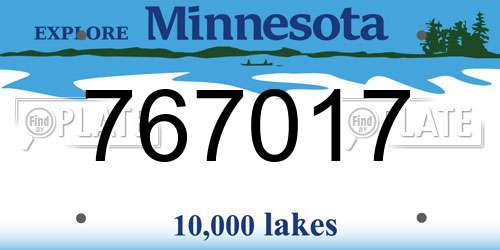 767017 Minnesota License Plate