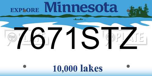 7671STZ Minnesota License Plate
