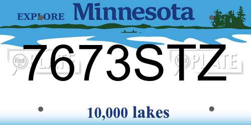 7673STZ Minnesota License Plate