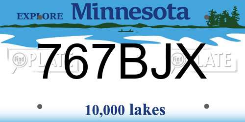 767BJX Minnesota License Plate