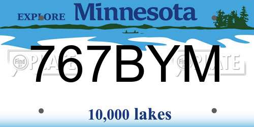767BYM Minnesota License Plate