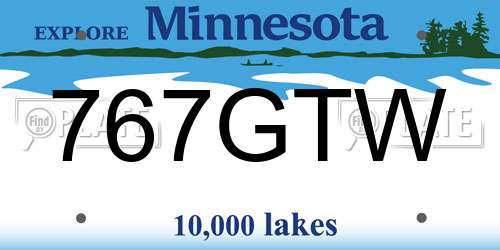 767GTW Minnesota License Plate