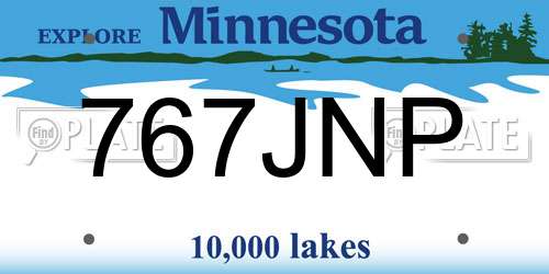 767JNP Minnesota License Plate