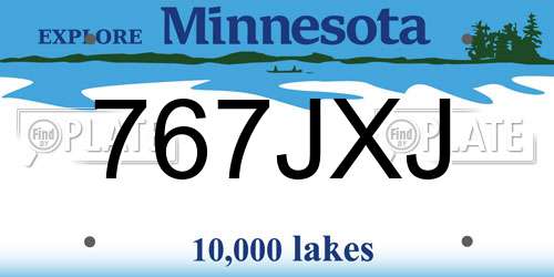 767JXJ Minnesota License Plate